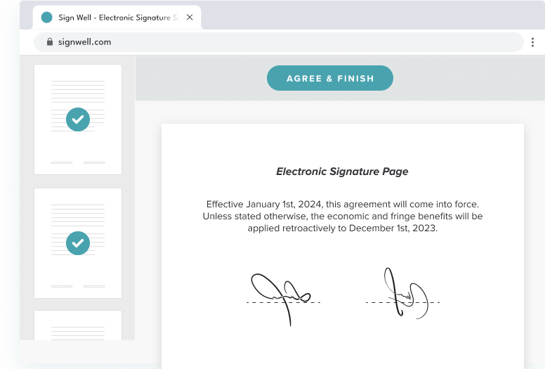 Electronic signature signing
