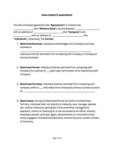 Non-Compete Agreement Template